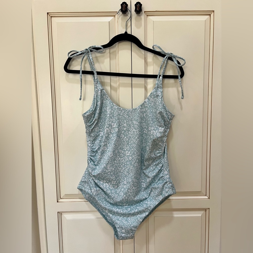 Hatch Maternity Swimsuit Poppy One Piece Blue Floral Size XS